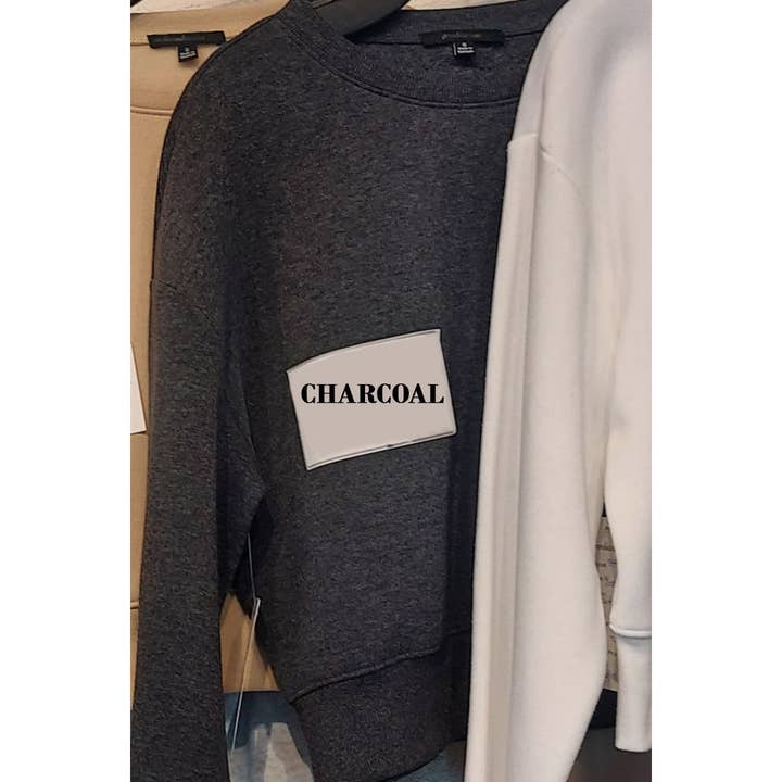 UP CLOTHING - Wholesale Sweatshirt - Women's - FLEECE ROUND NECK LONG SLEEVE CROPPED PULLOVER5