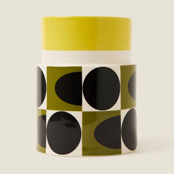 Pot à ustensiles Spot Square Oval jaune – ORLA KIELY pour la vente par Orla Kiely