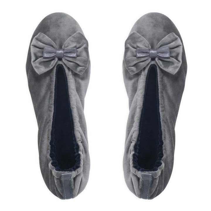 Glove Story - Wholesale Slippers - Women's - Women's indoor ballerinas in large bow velvet - CF01403