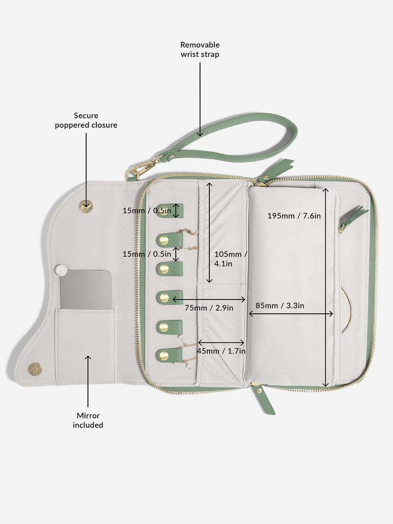 Stackers – wholesale Jewellery box/organiser – Wave Collection - Seafoam Green Jewellery Roll 4