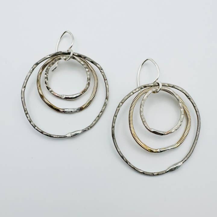 Triple Circle Earrings for wholesale by Middle Sister Designs