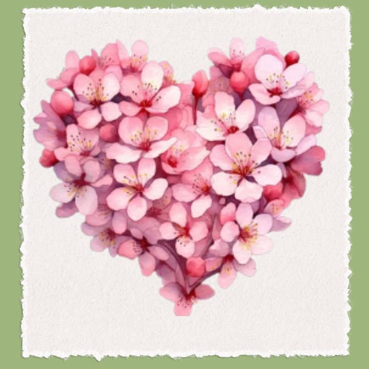 Cottage & Club - Wholesale Tea Towel - Cherry Blossom Heart Waffle Weave Tea Towel3