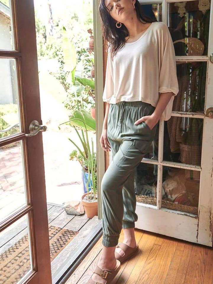 mittoshop - Wholesale Lounge Sweatpants/Joggers - Women's - H70479A-SATIN JOGGER PANTS5