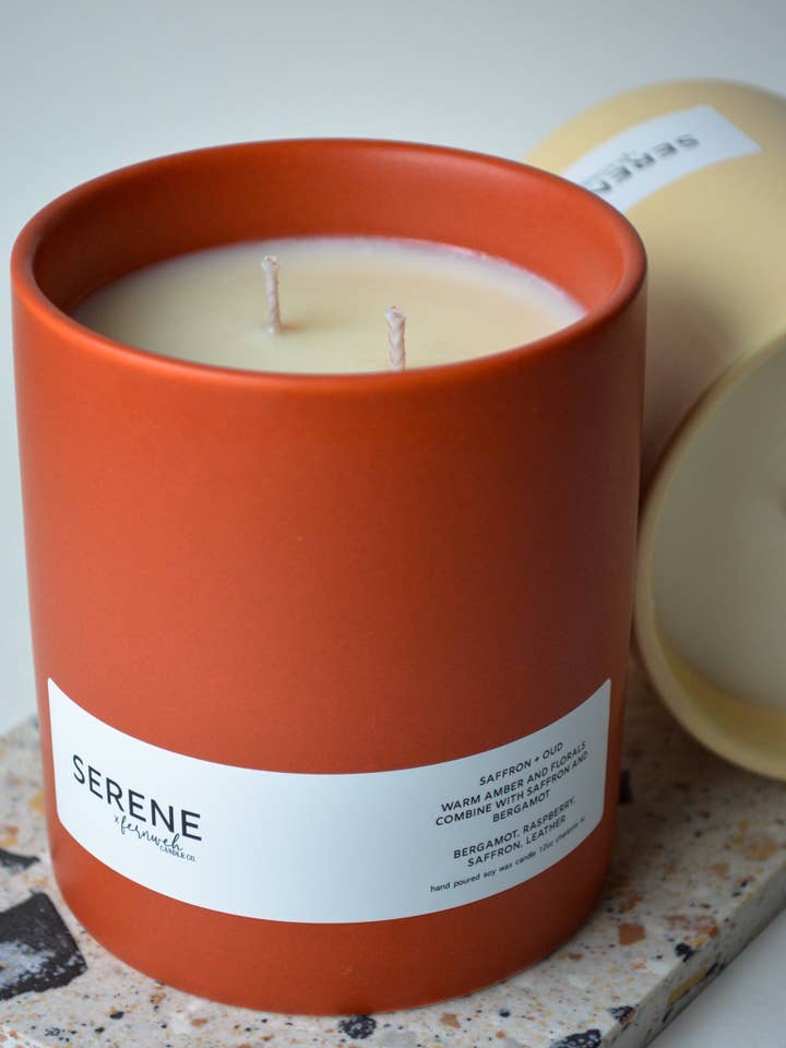 saffron + oud for wholesale by Fernweh Candle Co.