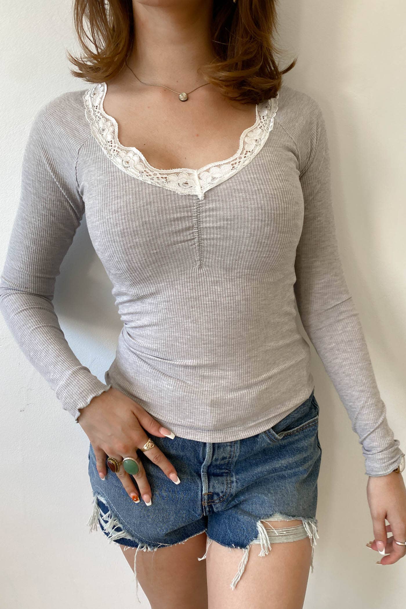 Nectar Clothing - Wholesale Gebreide top - Dames - Lacey Top met Lange Mouwen3