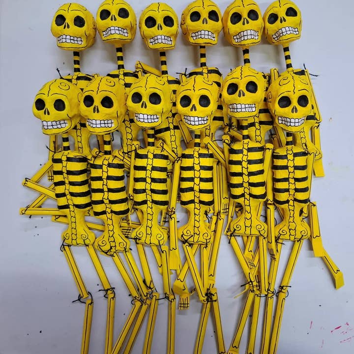 Viva Greetings - Wholesale Decorative Figurine - Paper Mache Calavera Day of the Dead Skeleton Colored2