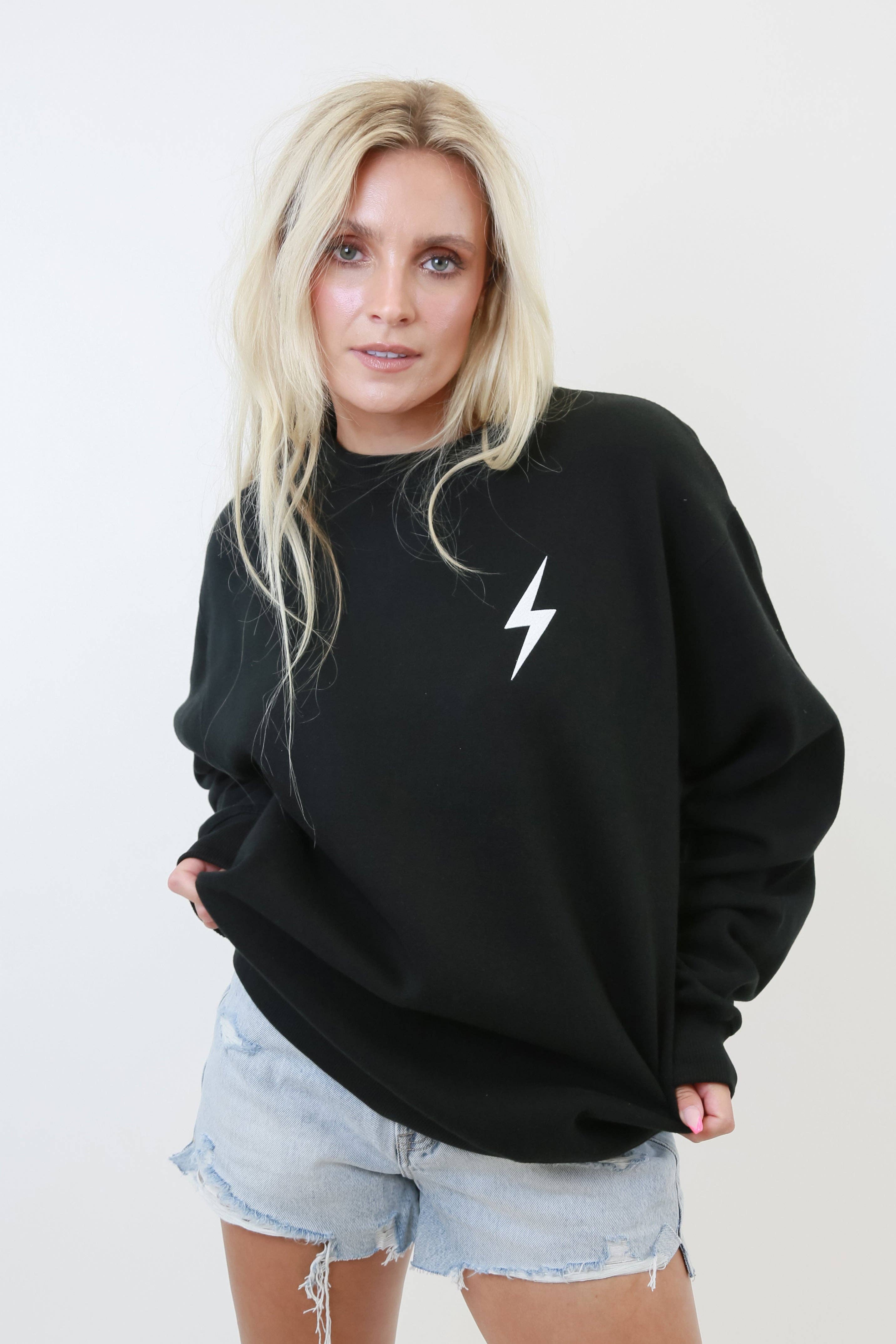 BLACK Mom Hangover® Bolt Sweatshirt for wholesale on Faire2