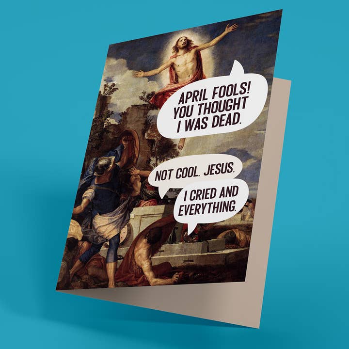 April Fools - Funny Religious Easter Card for wholesale by Squirrel Friend Gifts