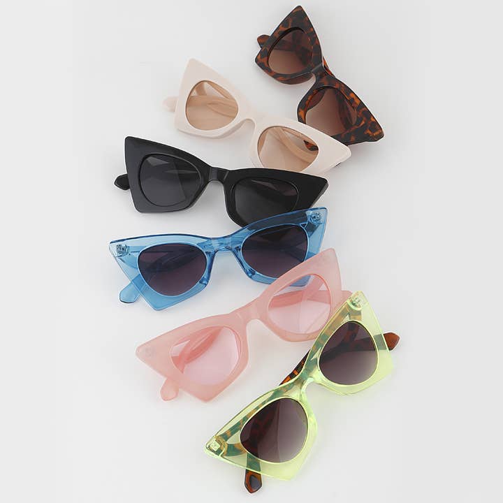 MIX COLOR Square Cateye Sunglasses for wholesale on Faire