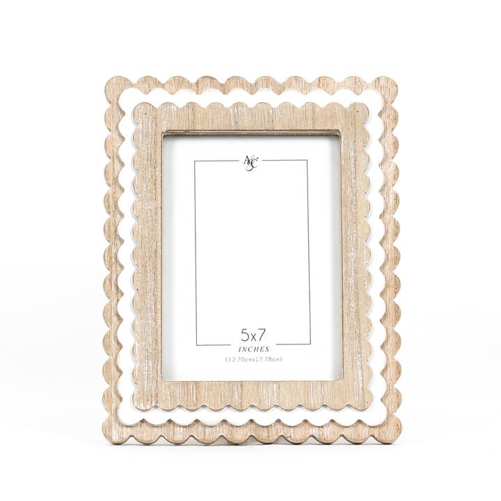 Devanie At Home (Formerly Adams & Co.) - Wholesale Picture Frame - 17029 - 8x10x1 wood photo frame (SCALLOP) (5x7) pic 118442