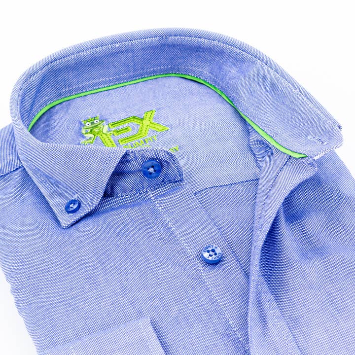 Oxford FROG Button Down Shirt - Blue for wholesale by EIGHT X