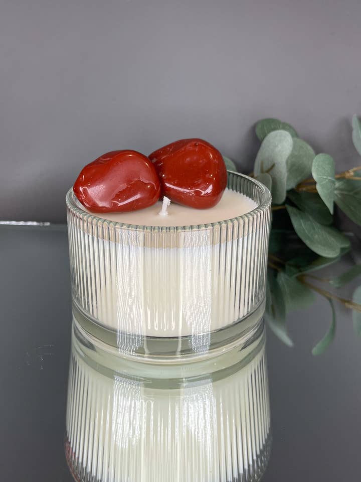 Jaspe rouge | Essence en pot pour la vente par Chill Flame Candle Studio