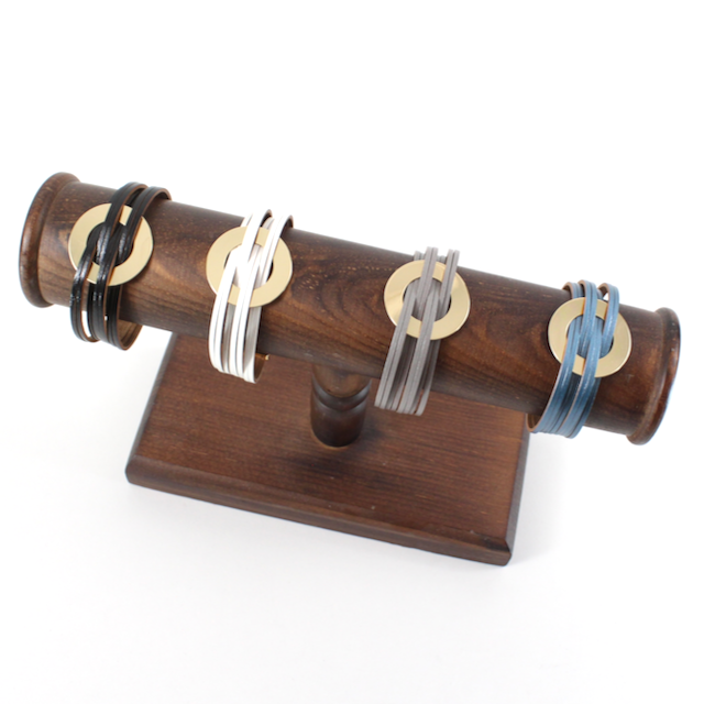 Pretty Persuasions - Vente Bracelet jonc - B22072 Bracelet en cuir PU à anneaux entrelacés13