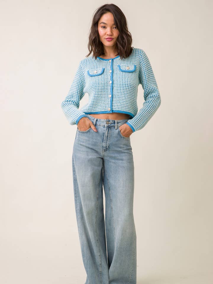 WARM YOUR HEART CARDIGAN for wholesale by Line & Dot