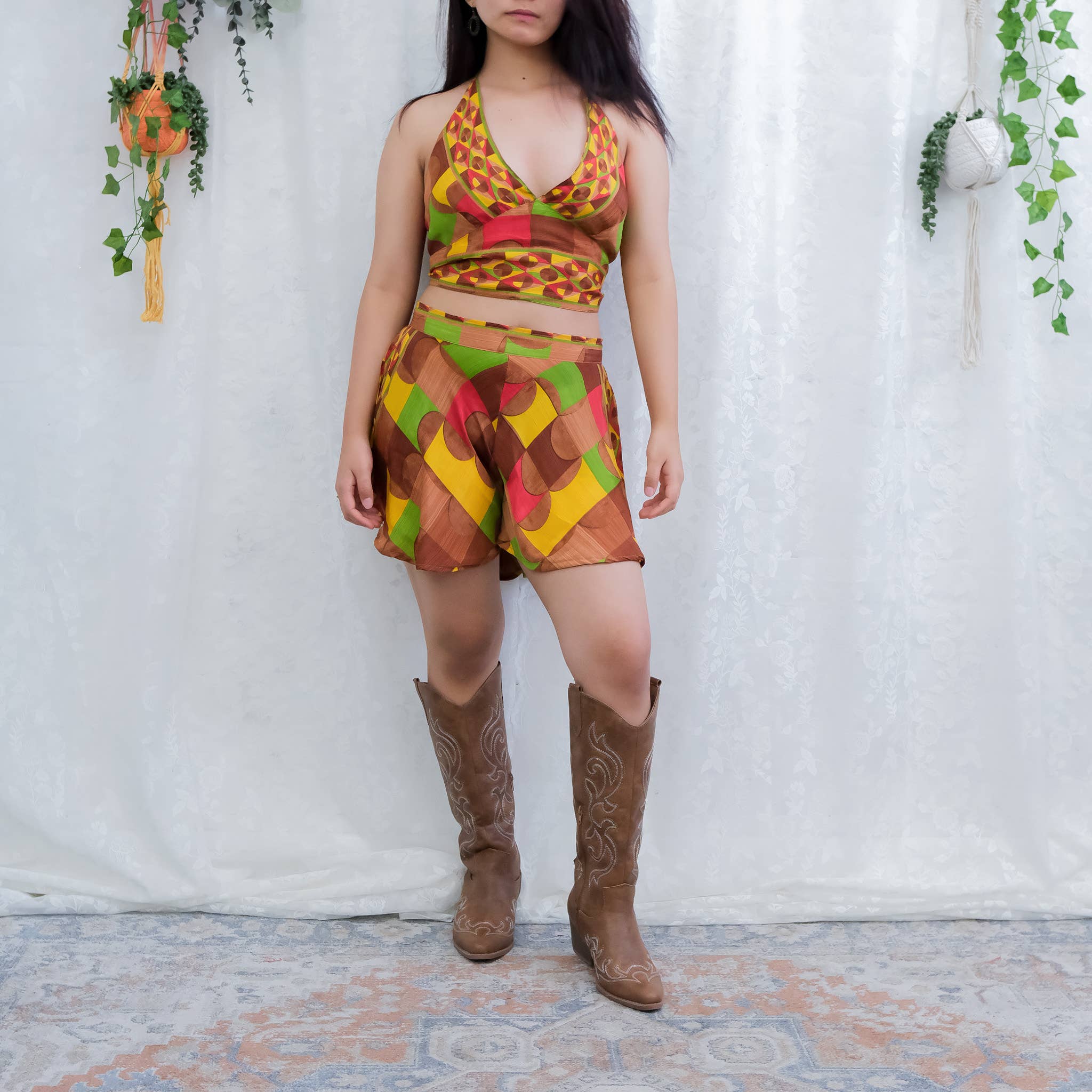 Karma Nepal Crafts – wholesale Top & short set (NOT loungewear) – Women’s – Boho Hippie Festival Two Piece Shorts with Halter Top1