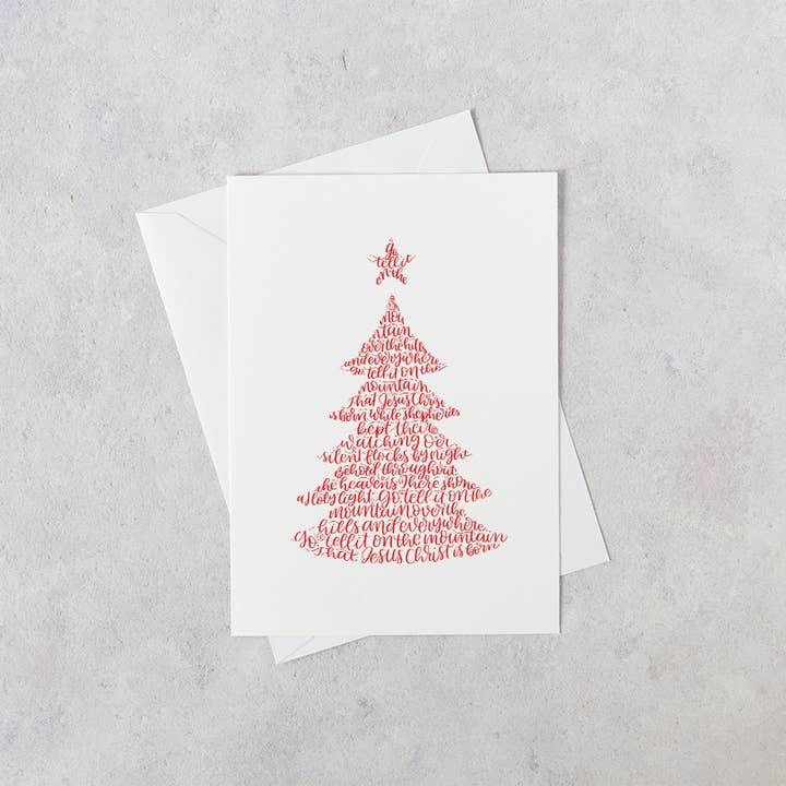 Junebug Ink - Vente Cartes de Noël - Sapin de Noël en calligraphie1
