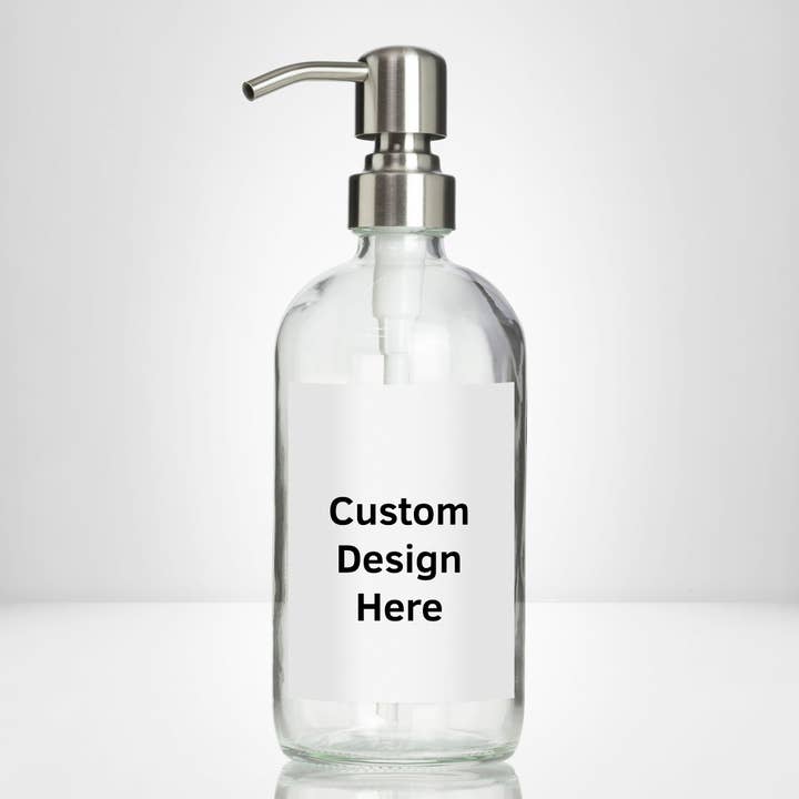 Fully Customizable Amber Glass Soap Dispenser for wholesale by Artanis Home
