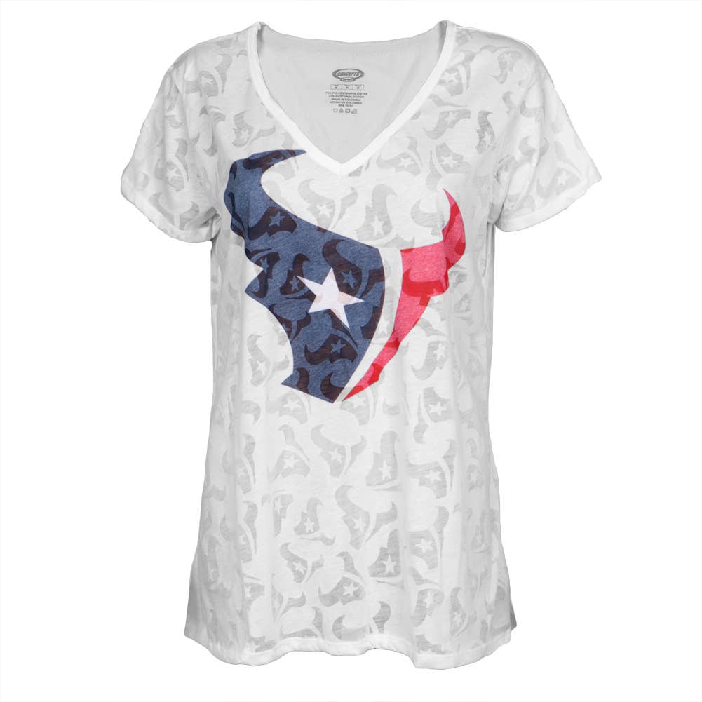 Official Store - Wholesale Screen Printed T-Shirt - Women's - Houston Texans - Large Logo Women's Juniors T Shirt0