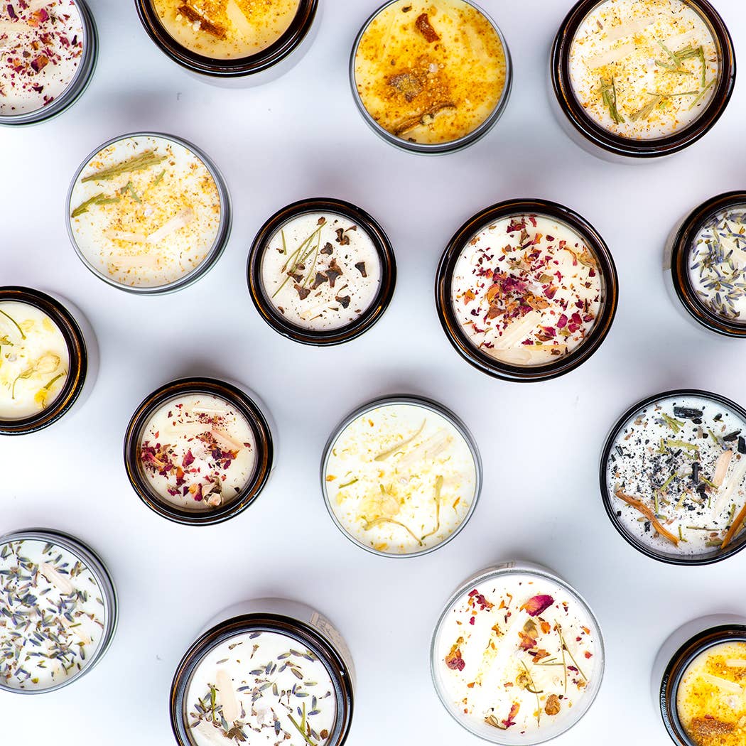 J. Southern Studio - Wholesale Travel Candles - Travel Tin Honeysuckle & Jasmine Ritual Candle with crystals and essential oils- 4 oz.5