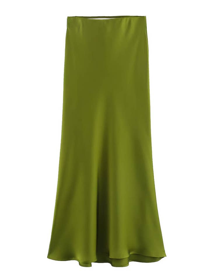 Katinki - Wholesale Skirt - Women's - Flowy Satin Midi Skirt10