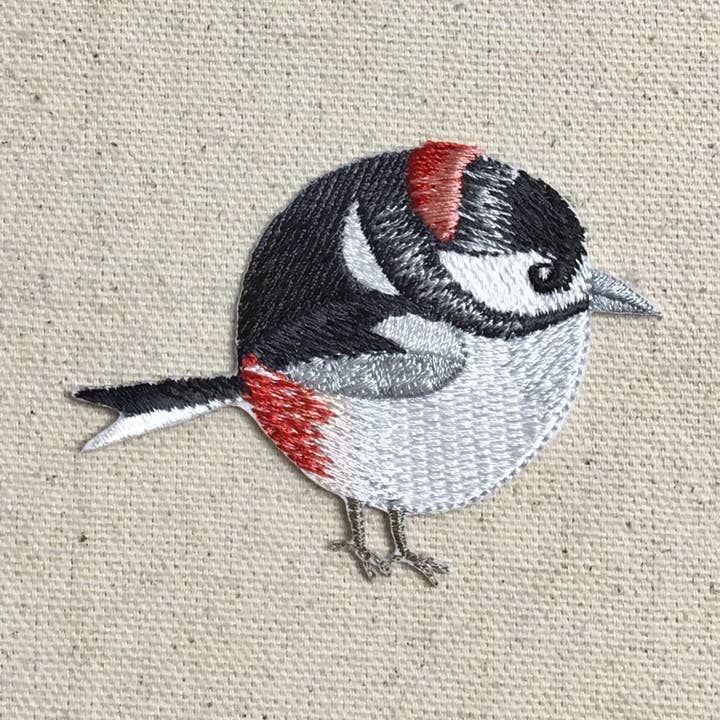 Chubby Woodpecker - Red-Headed - Bird - Spring/Nature - Iron on Applique/Embroidered Patch - 697358-A for wholesale by Wholesale Applique