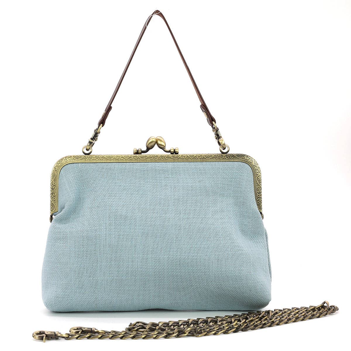 COMECO INC - Wholesale Crossbody Bag - Women's - Frog in the Lily Pond Kiss Lock Bag in Linen Cotton Blend Material2