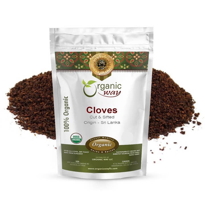 Hand Selected Cloves Cut & Sifted (Syzygium aromaticum) - Adds Flavour & Aroma | Kosher Certified | Non GMO & Gluten Free | USDA Certified | Origin - Sri Lanka for wholesale by Organic Way LLC