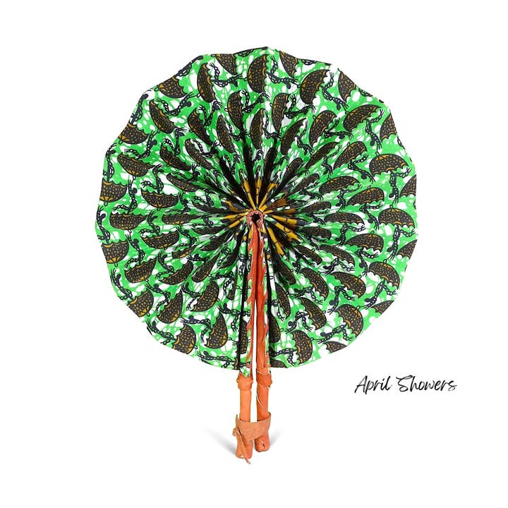 Ti-a Woven Goods - Wholesale Handheld Folding Fan - African Fabric Fan