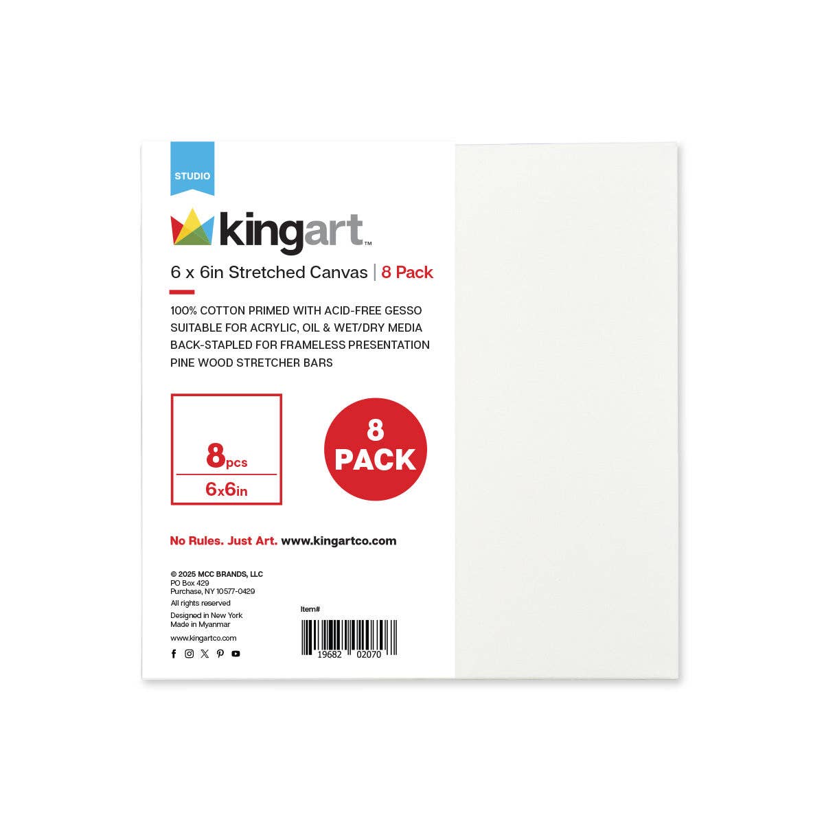 KINGART - Wholesale Painting Paper - Stretched Canvas 6x6 8 pc7