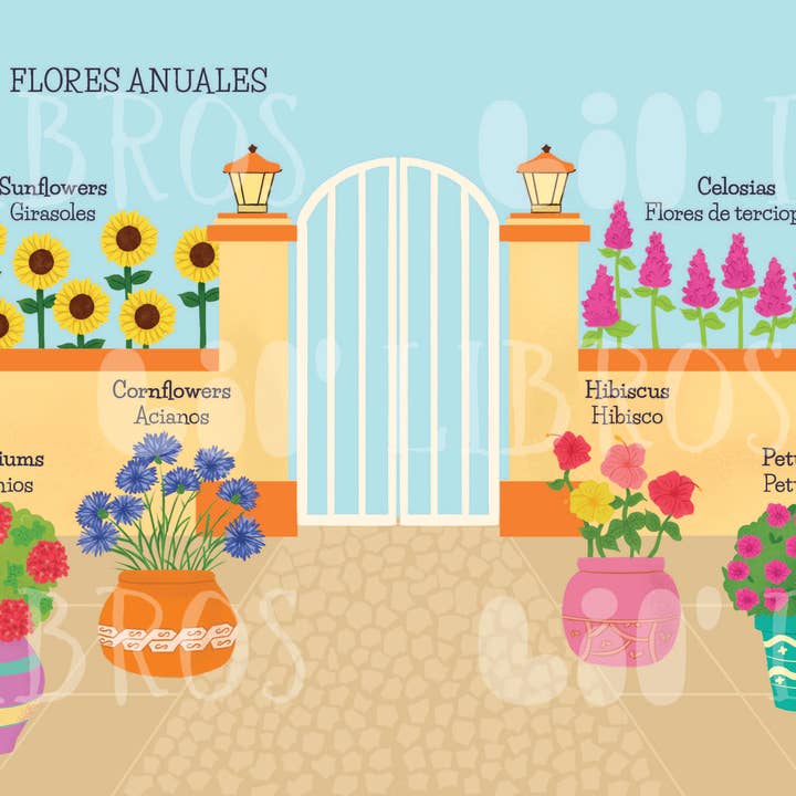 Lil' Libros ~ Bilingual Children's Books & Games - Wholesale Early Reader Book (6-8) - My First 100 Plantitas & Florecitas Words (Bilingual)1