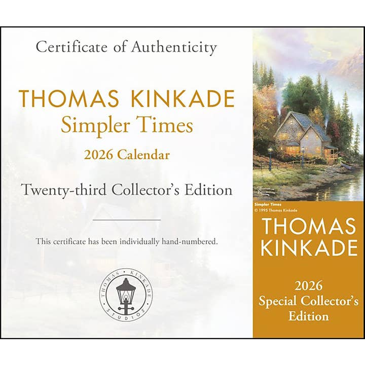 BrownTrout Publishers - Wholesale Calendar - Thomas Kinkade Special Collector's Edition 2026 Calendar 4