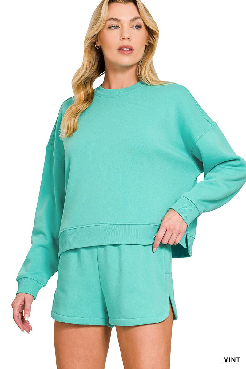 Vanilla Monkey – Engroshandel Loungesæt - Dame – Fleece langærmet sweatshirt og shorts sæt13