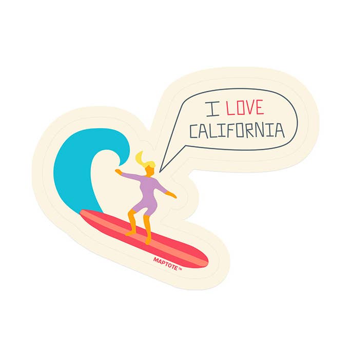 California Surfer Sticker for wholesale by Maptote