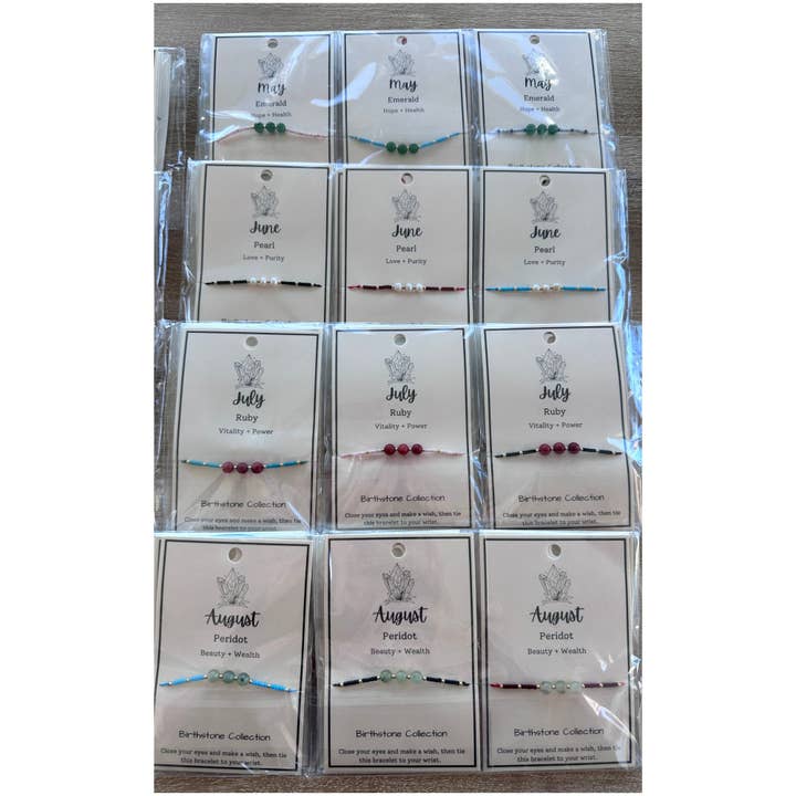 Picki Nicki - Vendita all'ingrosso Parure di gioielli - Braccialetto Birthstone, set di pietre preziose su carte6