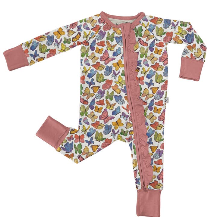 Goosies - Wholesale Sleepsuit - Baby - Butterflies - Convertible Zip Pajamas (Discontinued)0