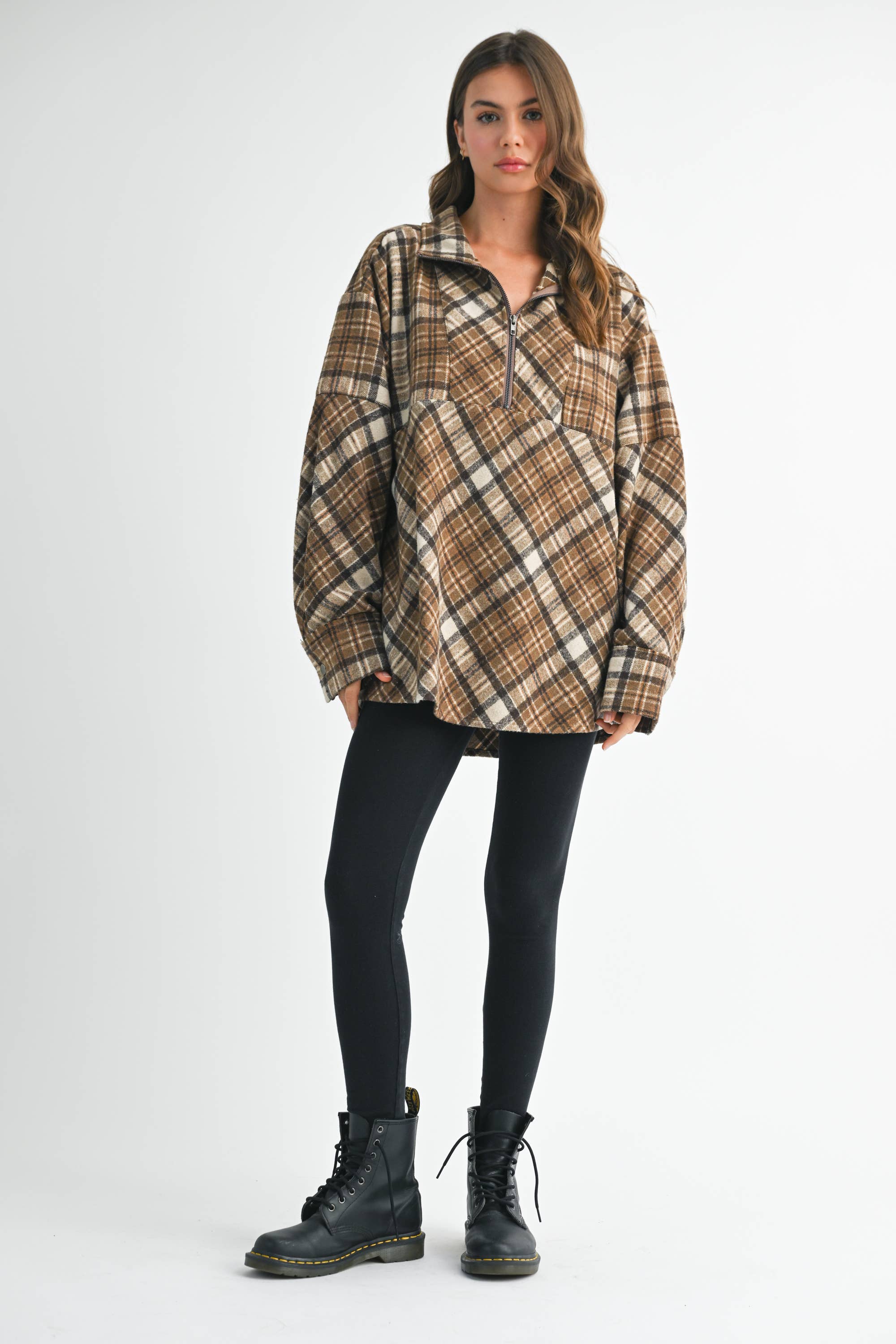 AEMI + CO - Wholesale Sweatshirt - Women's - 8421EK Mya Plaid Pullover 114