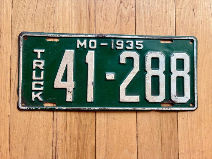 Matrícula de camión de Missouri de 1935 para venta al por mayor de RusticPlates