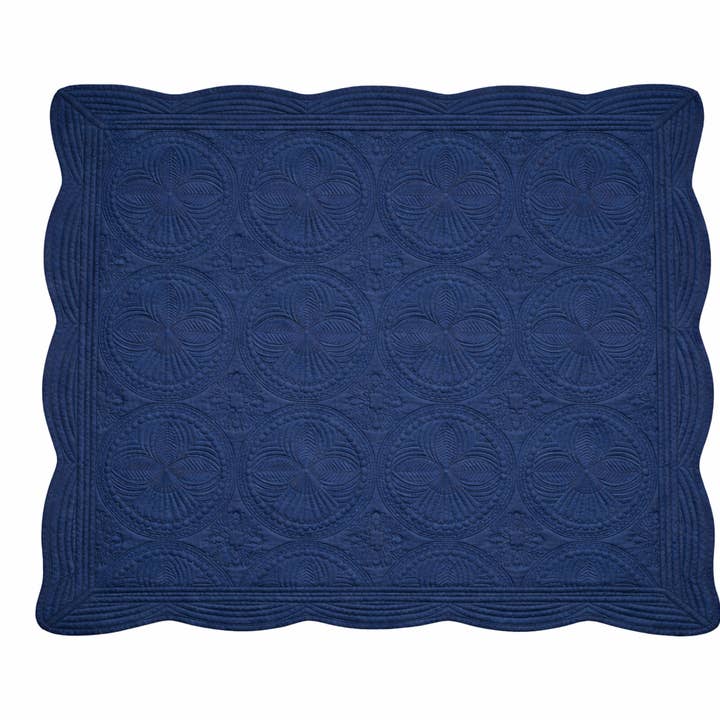 Heirloom Baby Quilt Navy Blue for wholesale by Creatively Cheryl
