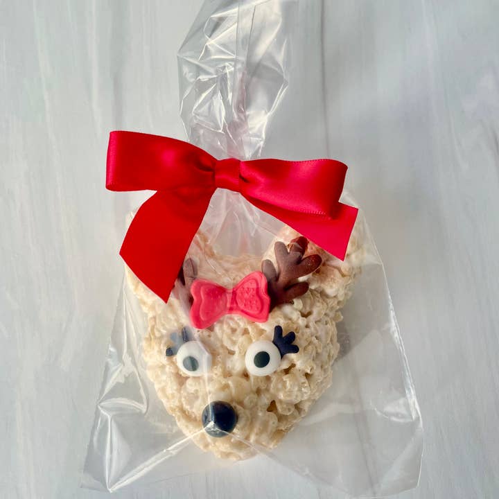 Christmas "Clarice" Reindeer Rice Crispie Treats-Case of 12 for wholesale by Creative Crispies Co.