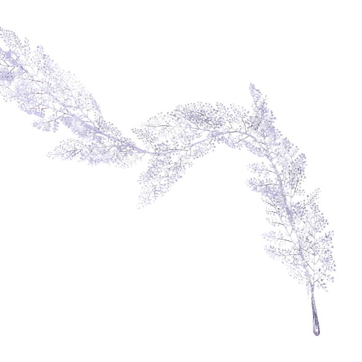 57"L Metallic Fern Leaf Garland Silver XG782726 for wholesale by DecoExchange