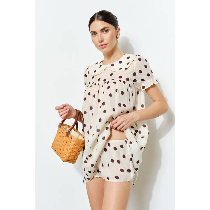 Flora Ruffle Sleeve Babydoll Mini Dress for wholesale by Loucia