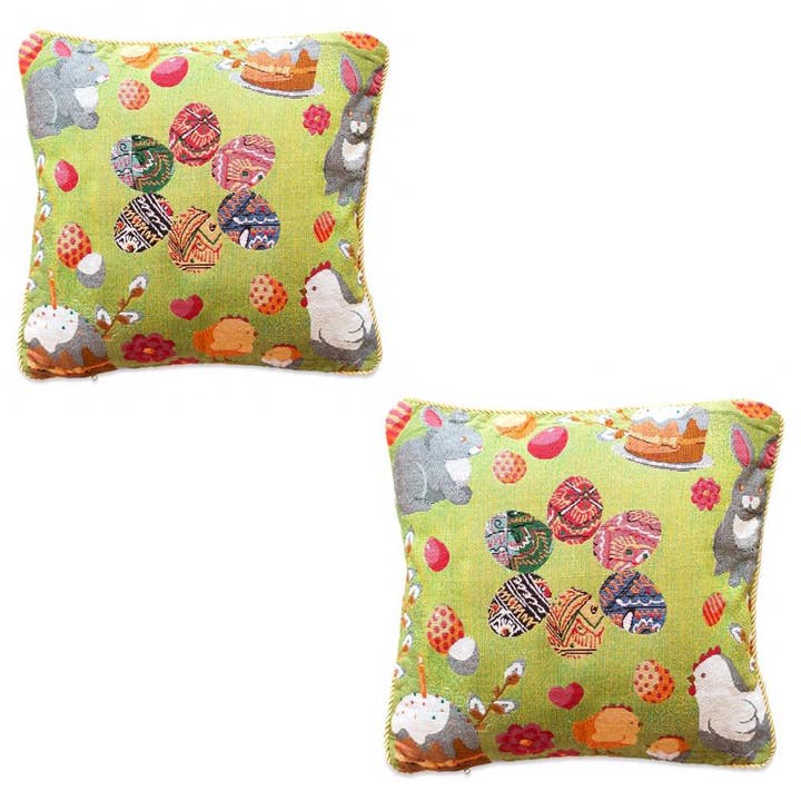 2 Easter Eggs Throw Pillow Covers for wholesale by BestPysanky