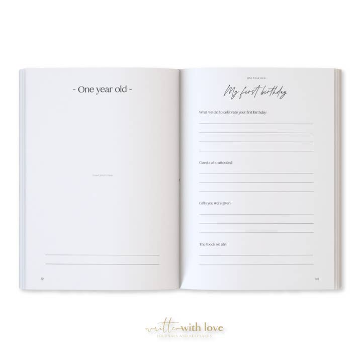 Written With Love – wholesale Memory book – Child & baby – Baby Memory Book with Keepsake Box - Oatmeal 15