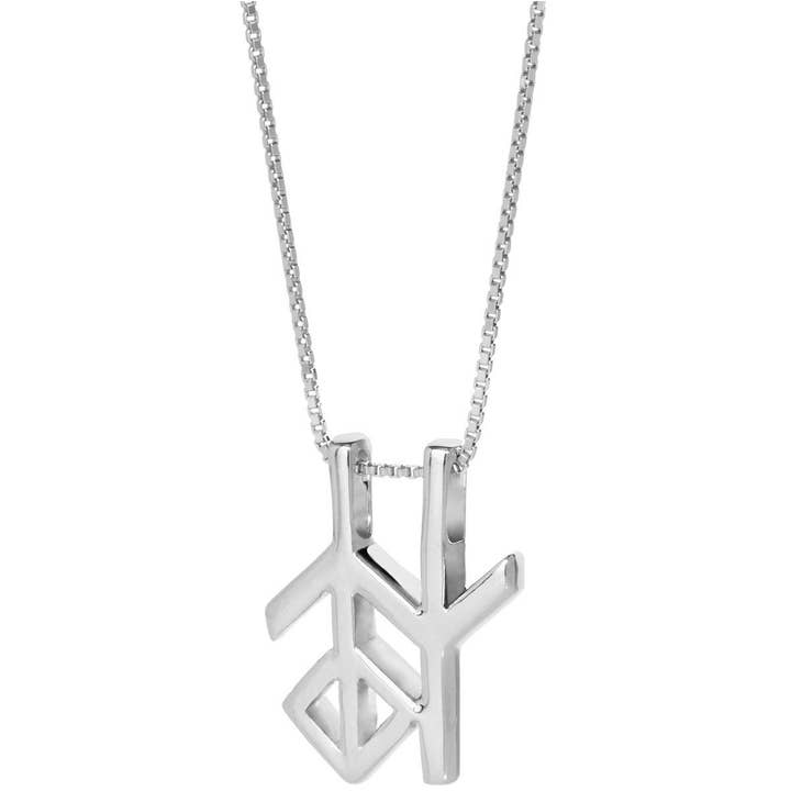 Pendentif en forme de rune en argent sterling - Wisdom pour la vente par Scandinavian Specialties