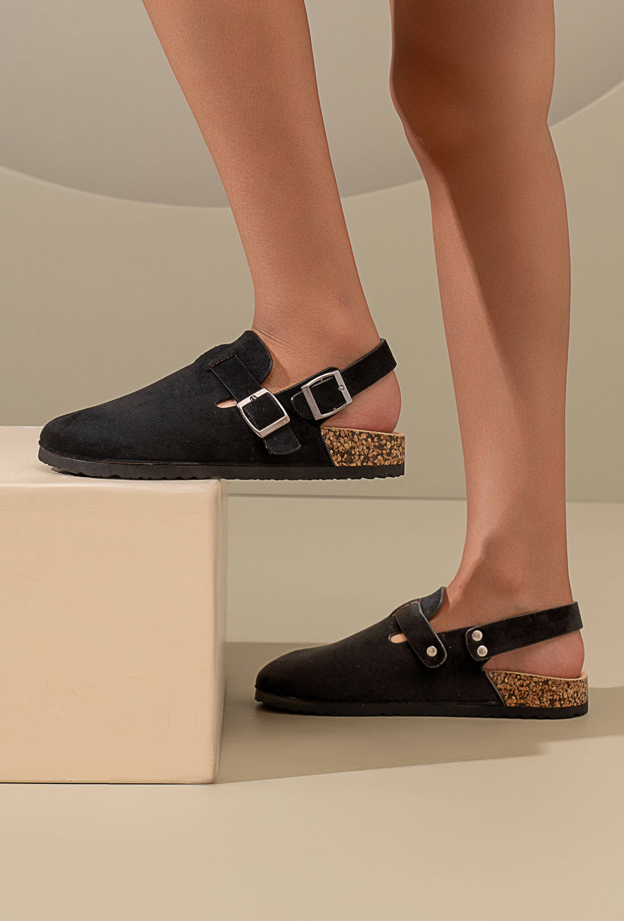 C'M PARIS - Wholesale Sandals - Women's - Back Strap Clog Sandal with Double Buckle 215715