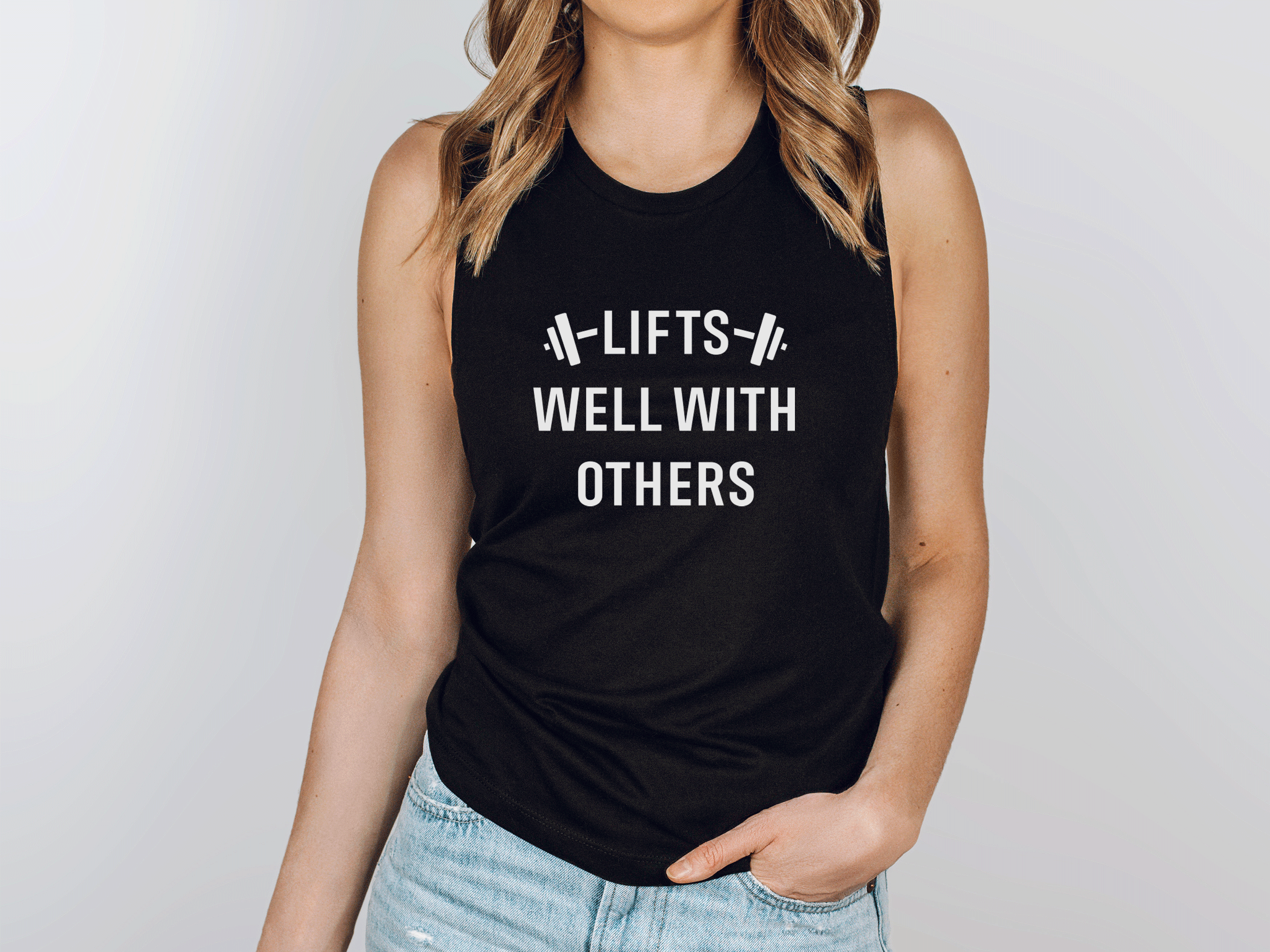 Stiles Tee Co. - Wholesale Tank Top - Women's - Workout Tank Top – Lifts Well With Others – Gym Apparel1