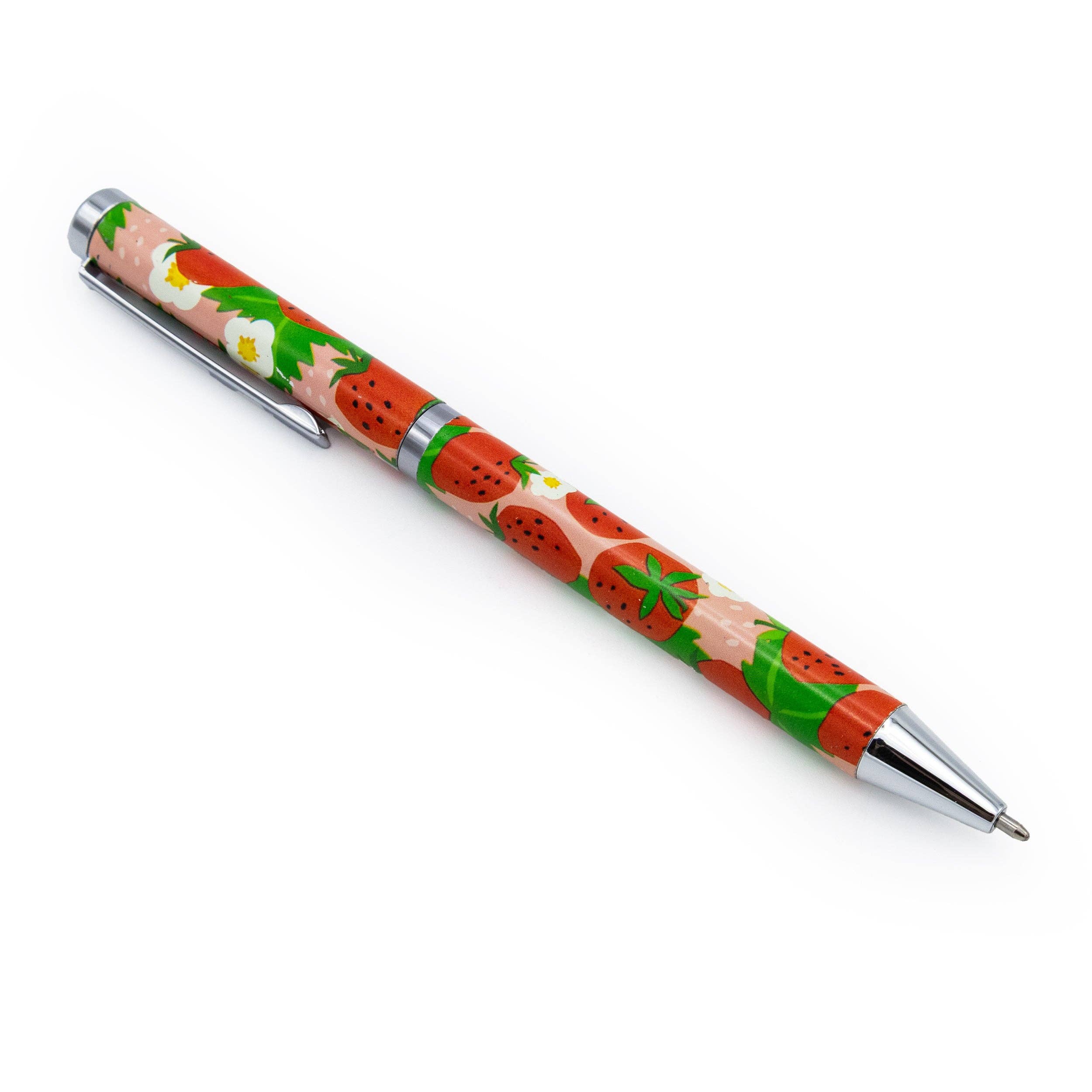 Robert Frederick Ltd - Wholesale Pen - Strawberries Ballpoint Pen in Gift Box – Twist Action – Black Ink – Fruit Design Stationery Gift1