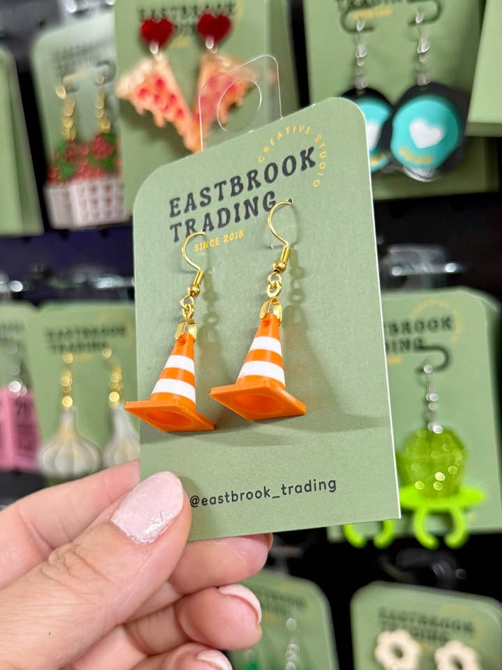 Safety Cone earrings for wholesale by Eastbrook Trading