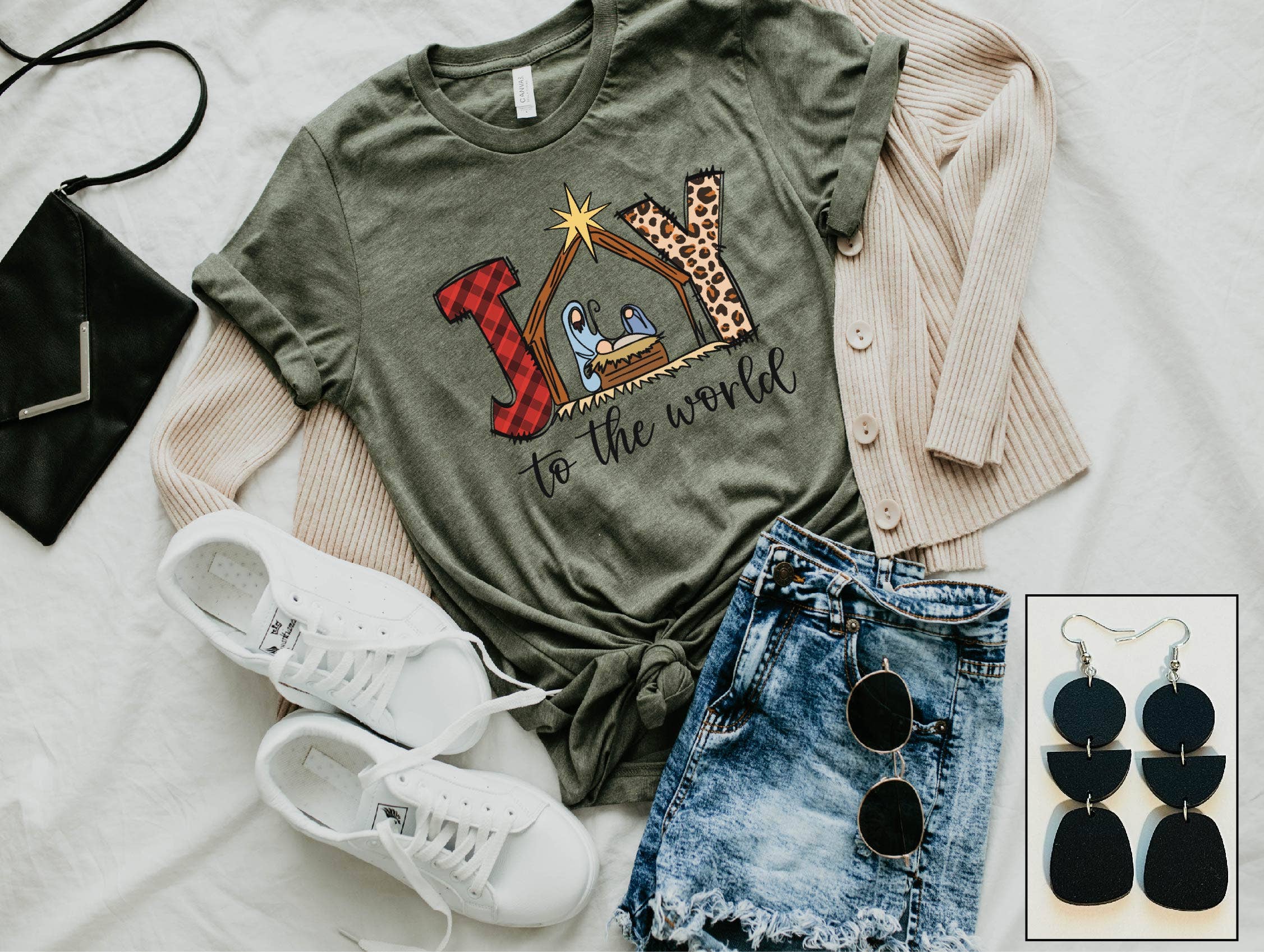 Southern Attitude Designs Inc - Wholesale T-Shirt (Graphic) - Women's - Joy to the World Christmas Tee0