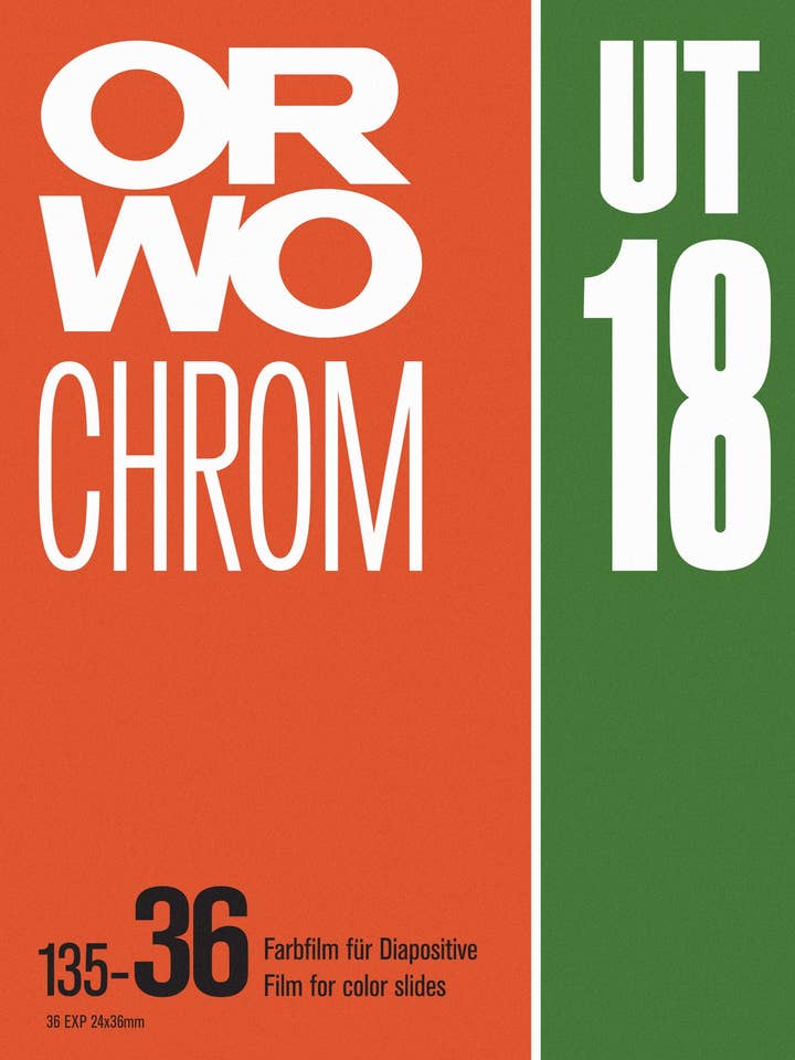 ORWO Chrom UT18 Vintage Photo Film Screenprint for wholesale by NOMO Design